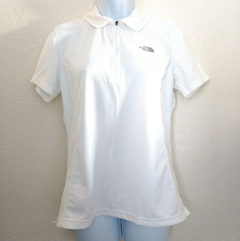 The North Face Short Sleeve Collar Top L White